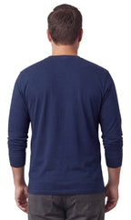 Men's Long Sleeve Henley shirt in cotton blend with 3 Button Placket & Chest Pocket